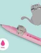 Gel Pen with "Be Curious" Kitty Animal Decoration - Lovely Friends