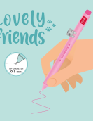 Gel Pen with "Be Curious" Kitty Animal Decoration - Lovely Friends