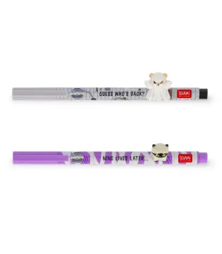 Set of 2 Gel Pens with Decorative Animal Charm - Lovely Friends - Spooky Party