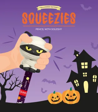 Lápis HB Squeezies Legami Halloween – Gato Múmia