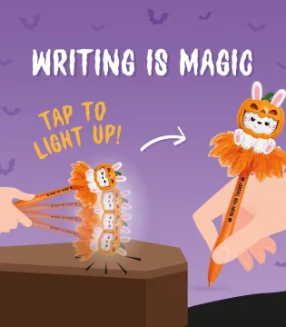 Caneta com Luz Halloween – Coelho Abóbora