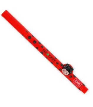 Gel Pen with "Get Lucky" Ladybug Animal Decoration - Lovely Friends