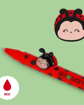 Gel Pen with "Get Lucky" Ladybug Animal Decoration - Lovely Friends