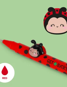 Gel Pen with "Get Lucky" Ladybug Animal Decoration - Lovely Friends