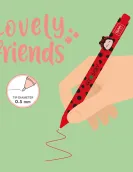 Gel Pen with "Get Lucky" Ladybug Animal Decoration - Lovely Friends