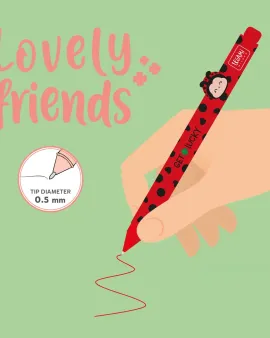 Gel Pen with "Get Lucky" Ladybug Animal Decoration - Lovely Friends