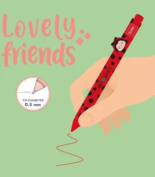 Gel Pen with "Get Lucky" Ladybug Animal Decoration - Lovely Friends