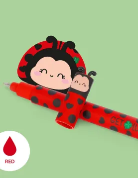 "Get Lucky" Ladybug Erasable Gel Pen - Erasable Pen