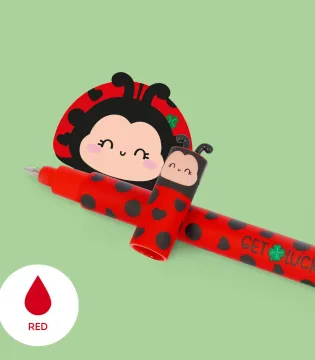 "Get Lucky" Ladybug Erasable Gel Pen - Erasable Pen