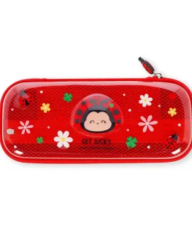Ladybug Rigid Transparent Pencil Case - WonderWow