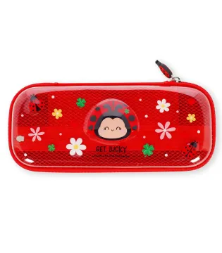 Ladybug Rigid Transparent Pencil Case - WonderWow
