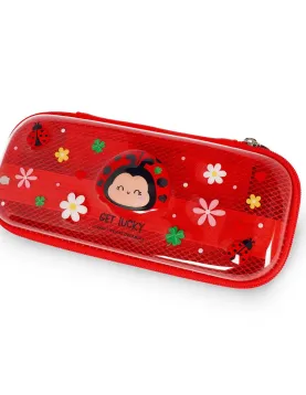Ladybug Rigid Transparent Pencil Case - WonderWow