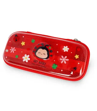 Ladybug Rigid Transparent Pencil Case - WonderWow