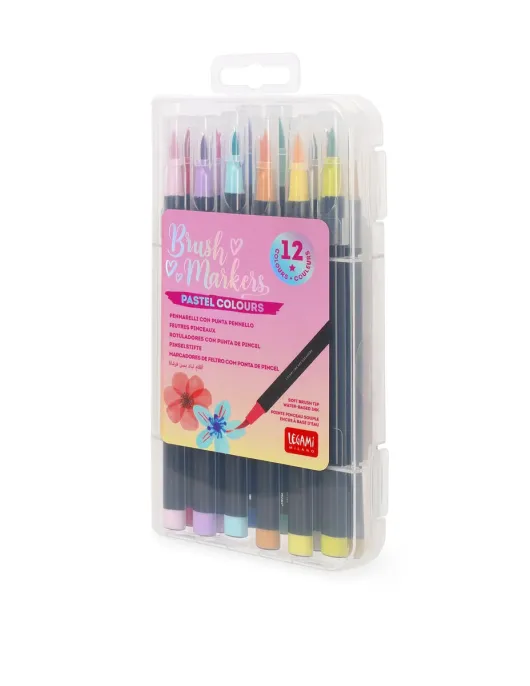 Conjunto 12 Brush Markers Cores Pastel