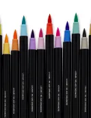 Conjunto 12 Brush Markers Cores Pastel