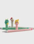 Conjunto 3 Canetas Apagáveis Bo-Bo - Cavaleiro, Princesa e Dragão