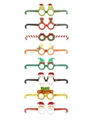 Conjunto de 8 óculos de Natal em papel