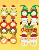 Conjunto de 8 óculos de Natal em papel