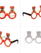 Conjunto de 8 óculos de Natal em papel