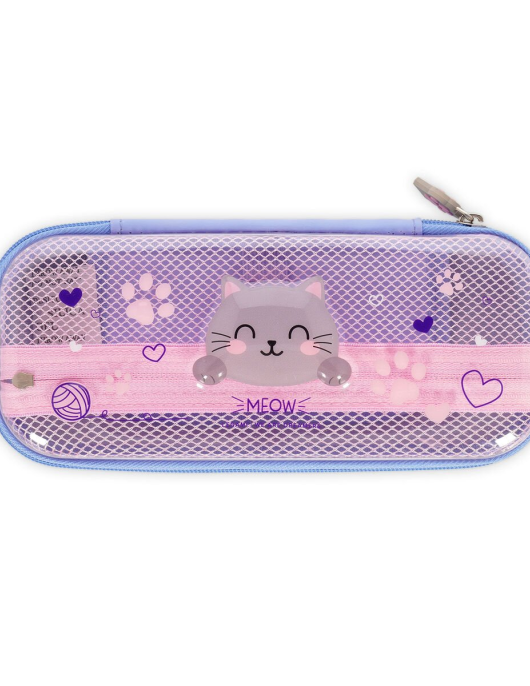 Kitty Rigid Transparent Pencil Case - WonderWow