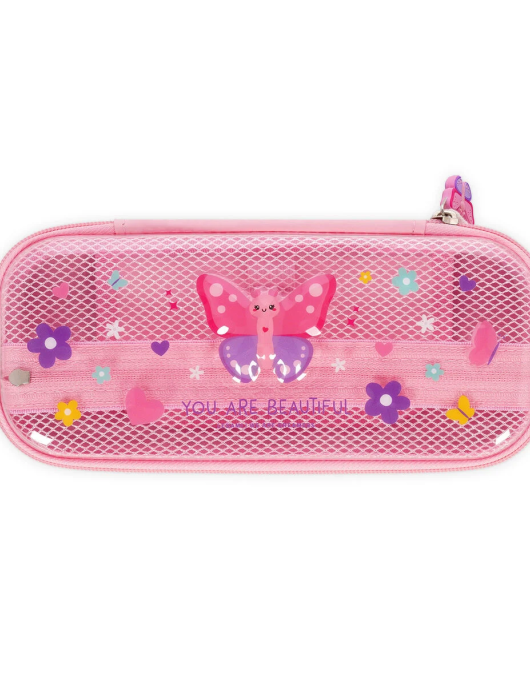 Butterfly Rigid Transparent Pencil Case - WonderWow