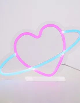 Neon-Effect LED Lamp - Planet Heart - It's a Sign