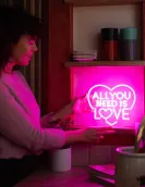 Neon Effect Led Lamp - All You Need is Love - It's a Sign
