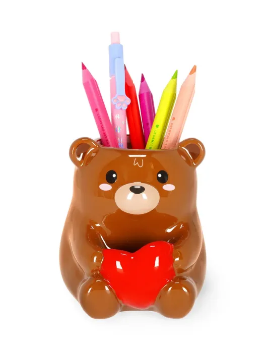 Ceramic Pen Holder - Teddy Bear - Desk Friends