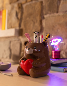Ceramic Pen Holder - Teddy Bear - Desk Friends