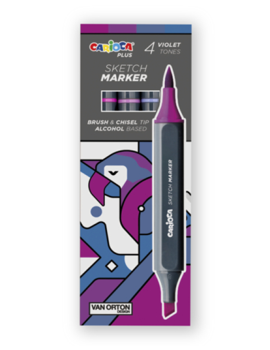 Marcadores de Álcool Carioca Plus Sketch - 4un. Tons Violeta