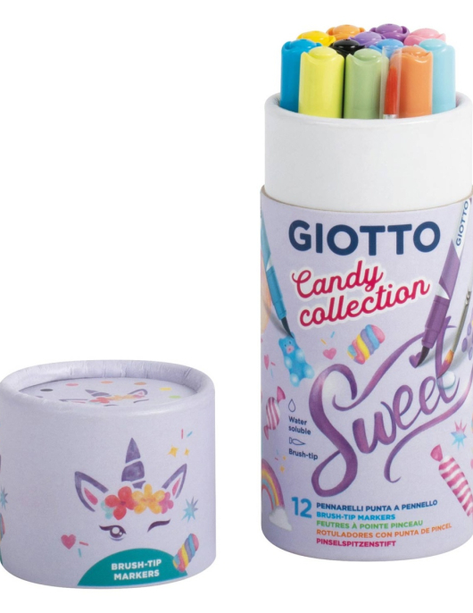Brushpen aguarelável Turbo Soft GIOTTO Candy 12 cores